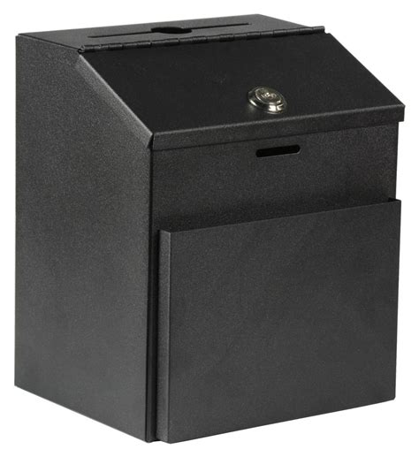 locking metal donation boxes|wall mounted locking donation box.